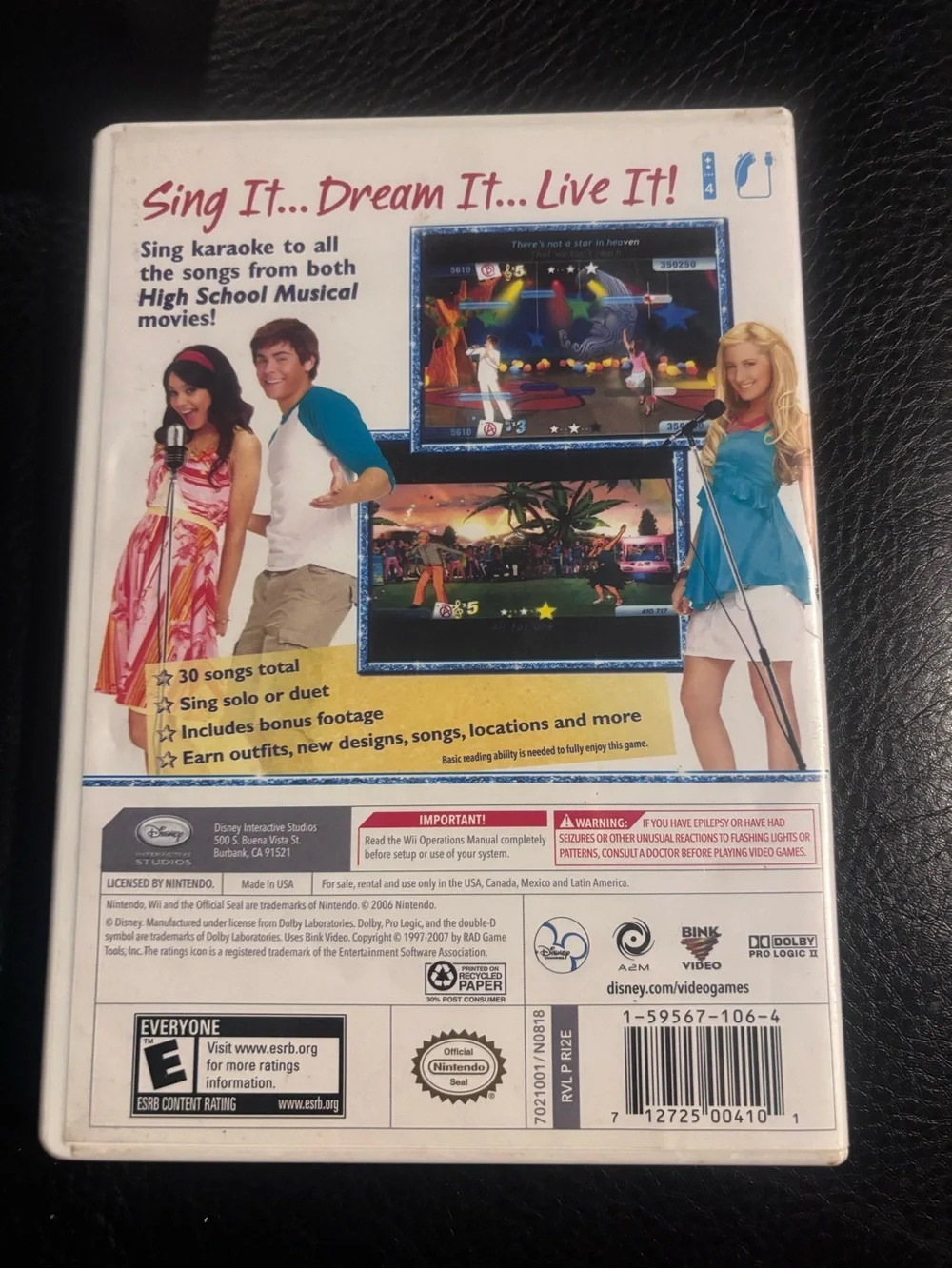 Disney High School Musical Karaoke Game - Blue, Pink & Gold Artwork
